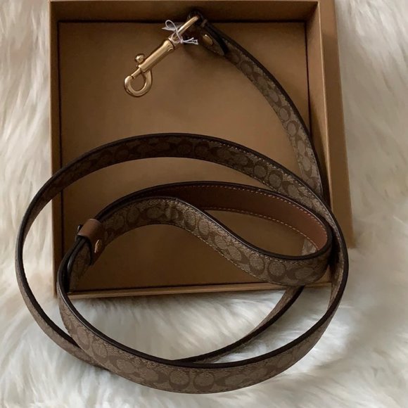 COACH Signature PVC Pet Leash Khaki/Brown